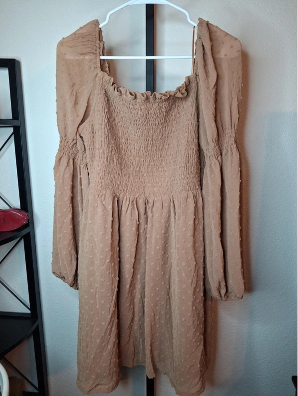 Promesa NWOT tan long-sleeve mini dress size L